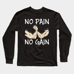 No pain no gain - Crazy gains - Nothing beats the feeling of power that weightlifting, powerlifting and strength training it gives us! A beautiful vintage design representing body positivity! Long Sleeve T-Shirt